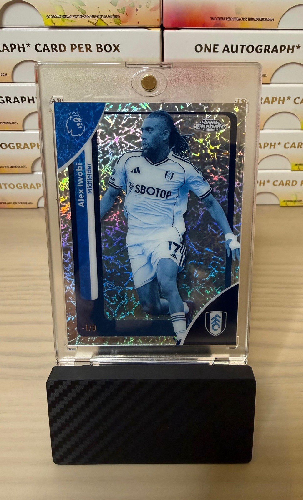 Topps Chrome Premier League - -1/0 Frozen Fractor - Alex Iwobi SPP - Fulham for sale on Ebay