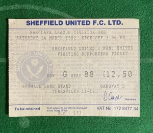 Sheffield United v Manchester United ticket stub - 14/03/1992 - Division One for sale on Ebay