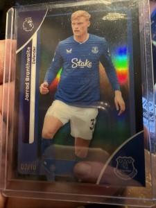 Jarrod Branthwaite Everton Topps Chromes Premier 2025-26 Numbered 2/10 Rare for sale on Ebay