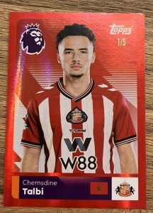 Topps Premier League 2026. Parallel Chemsdine Talbi 1/5. Sunderland Sticker 462 for sale on Ebay