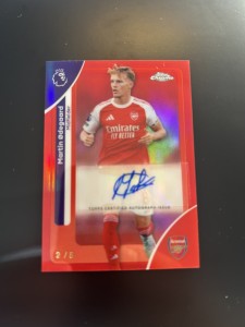 2025/26 Topps Chrome Premier League  Arsenal Captian  Martin Odegaard Auto 2/5  for sale on Ebay