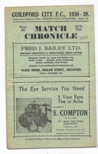 1938/39 Southern League - GUILDFORD CITY v. PLYMOUTH ARGYLE Reserves for sale on Ebay
