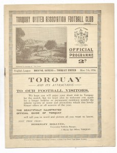1935/36 Division 3 South - TORQUAY UNITED v. BRISTOL ROVERS for sale on Ebay