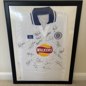 Leicester City Hand Signed Away Shirt 1998/1999 Framed 19 signatures football for sale on Ebay