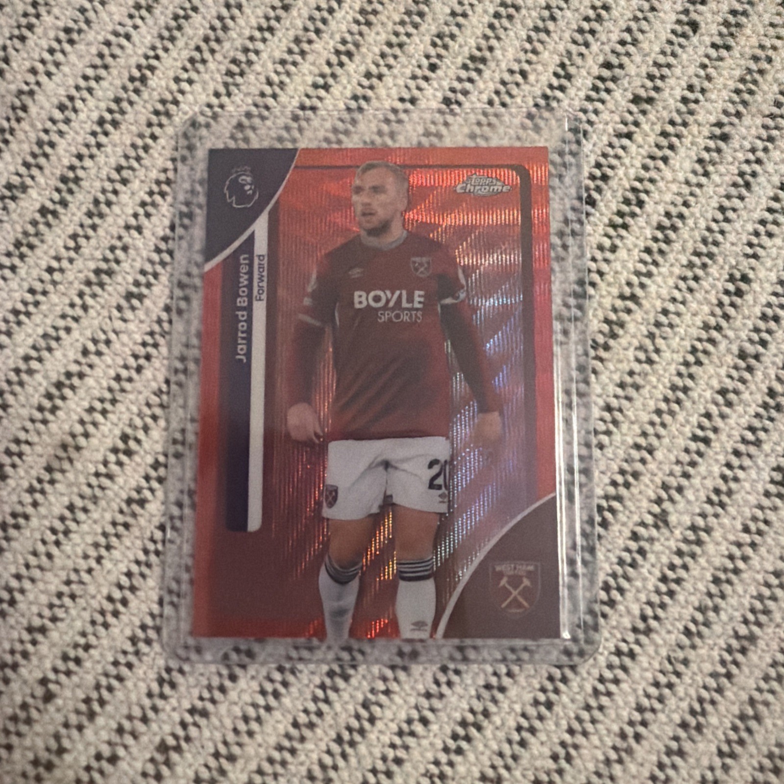 2025-26 TOPPS CHROME PREMIER LEAGUE Jarrod Bowen West Ham United Red Wave 5/5 for sale on Ebay