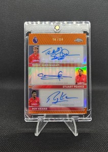 Topps Chrome PL26 Nottingham Forest - /25 Triple Auto Sheringham, Pearce & Keane for sale on Ebay
