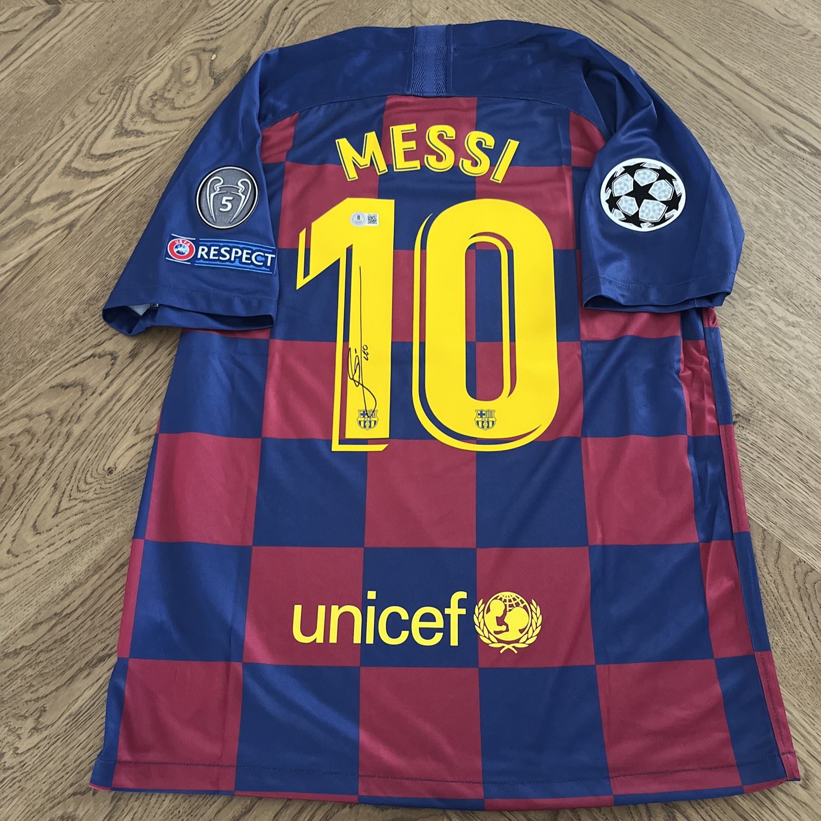 LIONEL MESSI SIGNED BECKETT BARCELONA SHIRT WITH COA for sale on Ebay