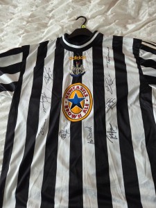 Match Worn Long-sleeve Newcastle United Champions League 1997 Shirt Vs Barcelona for sale on Ebay