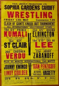 British Wrestling Poster - Paul Lincoln - Cardiff - 13/5/1966 - Large Size for sale on Ebay