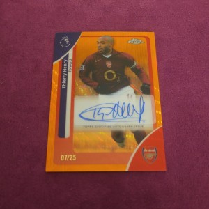 Topps Chrome Premier League 2026 Thierry Henry Auto /25 Orange Chrome Arsenal FC for sale on Ebay