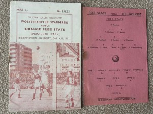 Orange Free State V Wolves 25/5/1951 Tour Of South Africa for sale on Ebay