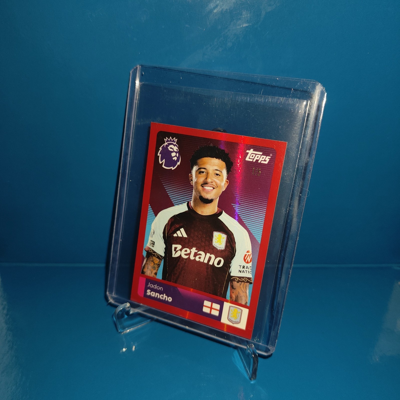 Topps 2026 Premier League Sticker Jadon Sancho Aston Villa 1/5 for sale on Ebay