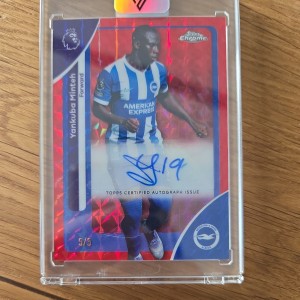 Topps 2025-26 EPL Premier League Chrome Yankuba Minteh /5 Autograph Brighton for sale on Ebay