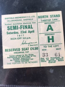 Sheffield Wednesday V Man United Cup ticket 1977 for sale on Ebay
