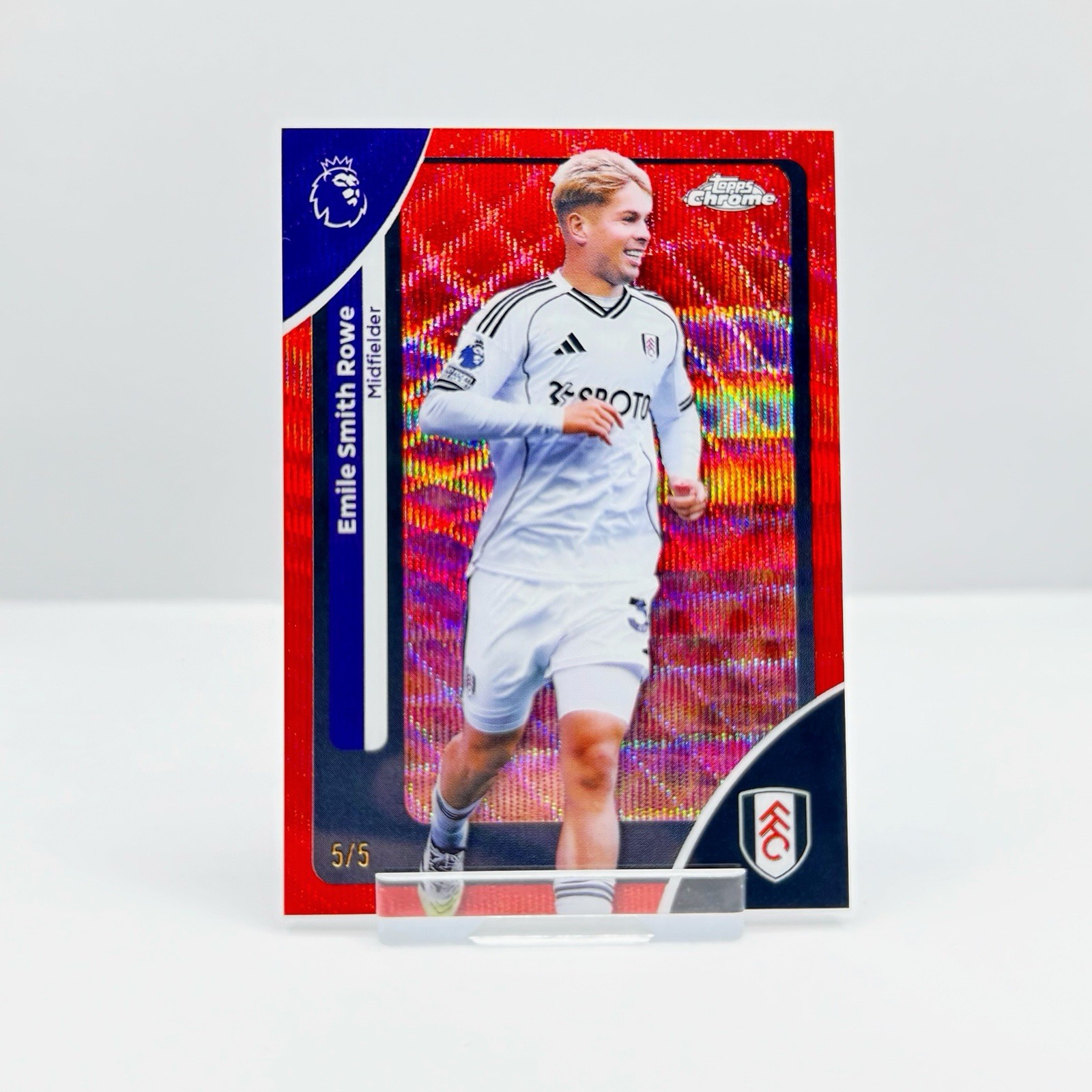 2026 Topps Chrome PL Emile Smith-Rowe Red Wave Refractor Insert /5 - Fulham for sale on Ebay