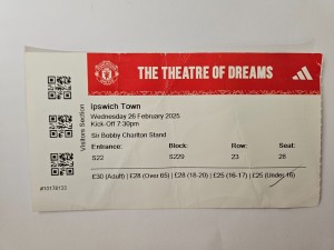 RARE TICKET: Manchester Man United - Ipswich Town 2024/2025 for sale on Ebay