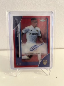 2025/26 Topps Chrome Premier League Leeds Raphinha Auto Red Wave /5 for sale on Ebay