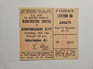 TICKET: Manchester Man United - Birmingham City 1966/1967 FA Cup for sale on Ebay