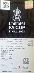 2024 FA CUP FINAL TICKET. MANCHESTER CITY V MANCHESTER UNITED. for sale on Ebay