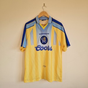 Chelsea 1996/1998 Away Shirt Large (L) ‐ Coors Yellow - Authentic Vintage Kit for sale on Ebay