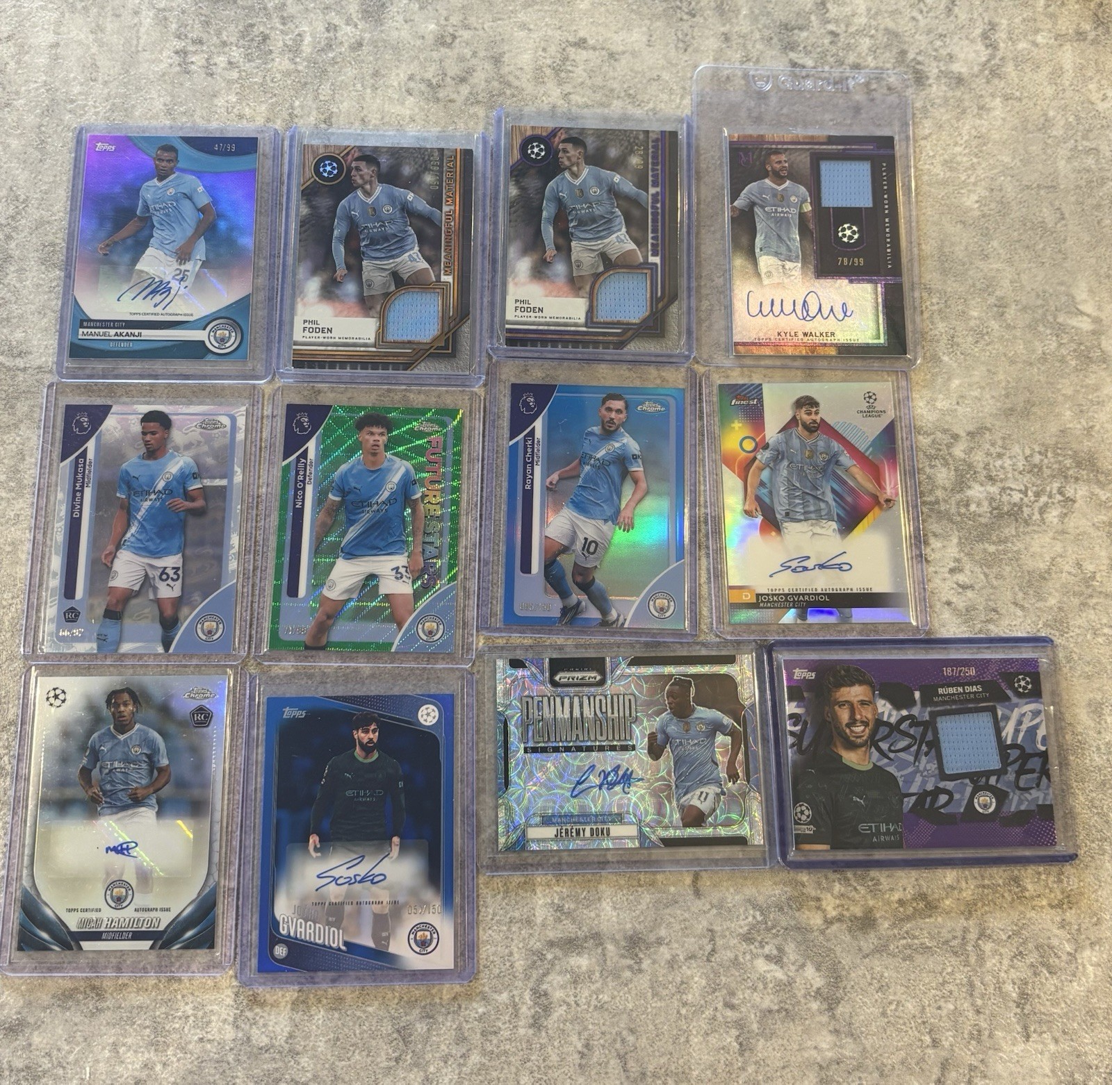 Manchester City Auto/Patch/Numbered Bundle 🔥 for sale on Ebay