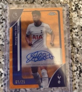 Heung-min Son /25 Auto BOOKEND  2025/26 Topps Chrome Premier League - Tottenham  for sale on Ebay