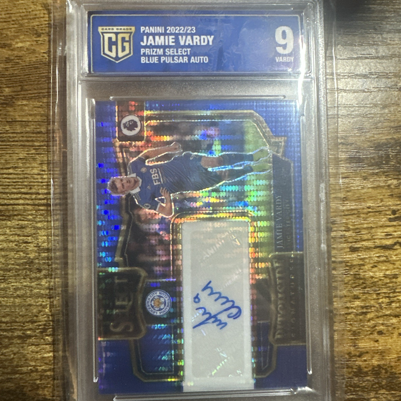 2022/23 Panini Prizm Select Jamie vardy Auto Blue Colour Match Leicester City for sale on Ebay