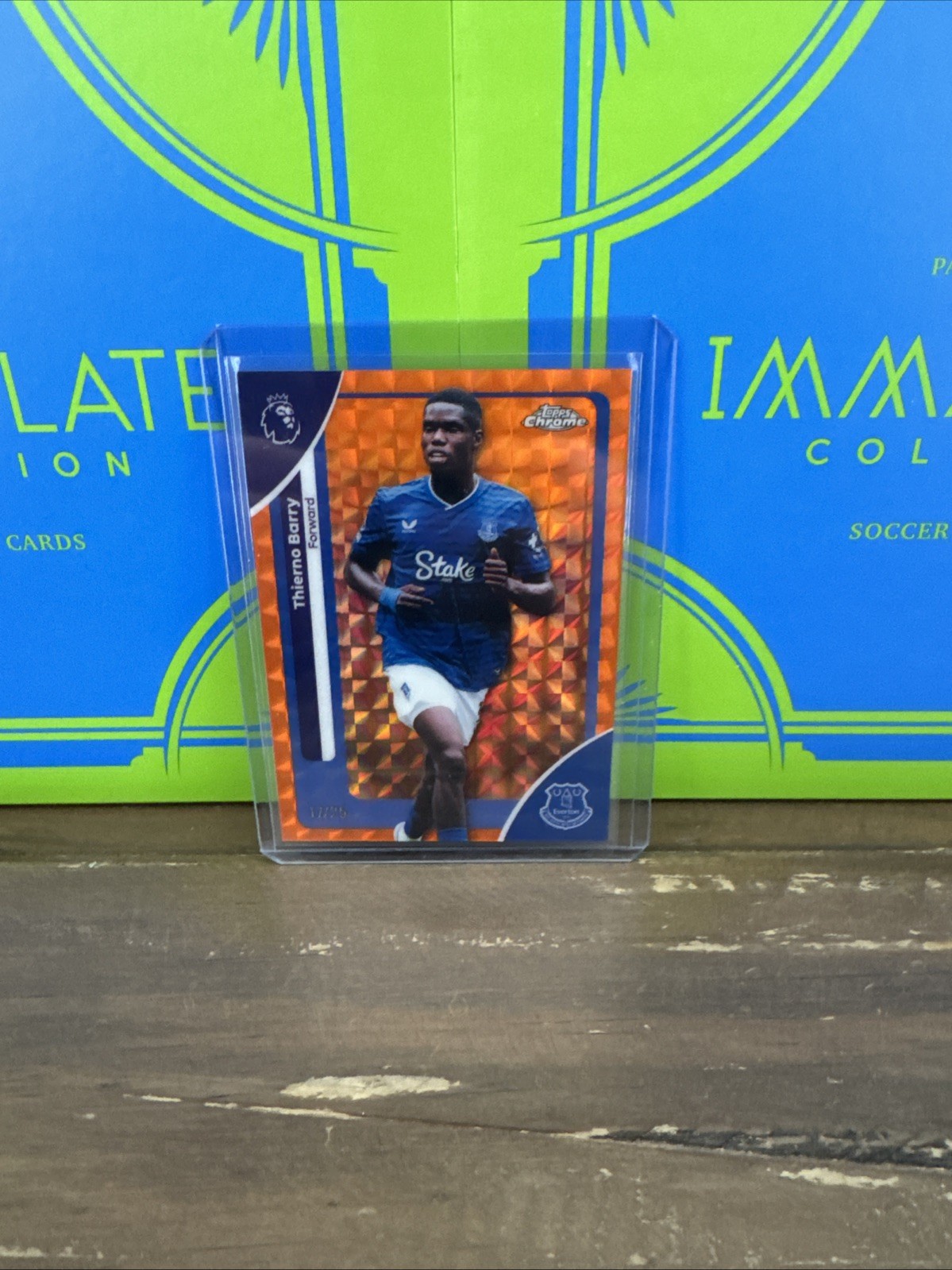 Topps Chrome Premier League Everton Thierno Barry 17/25 Orange Geometric for sale on Ebay