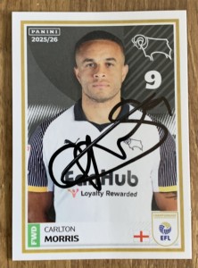 SIGNED EFL 25/26  STICKER - CARLTON MORRIS - DERBY COUNTY for sale on Ebay
