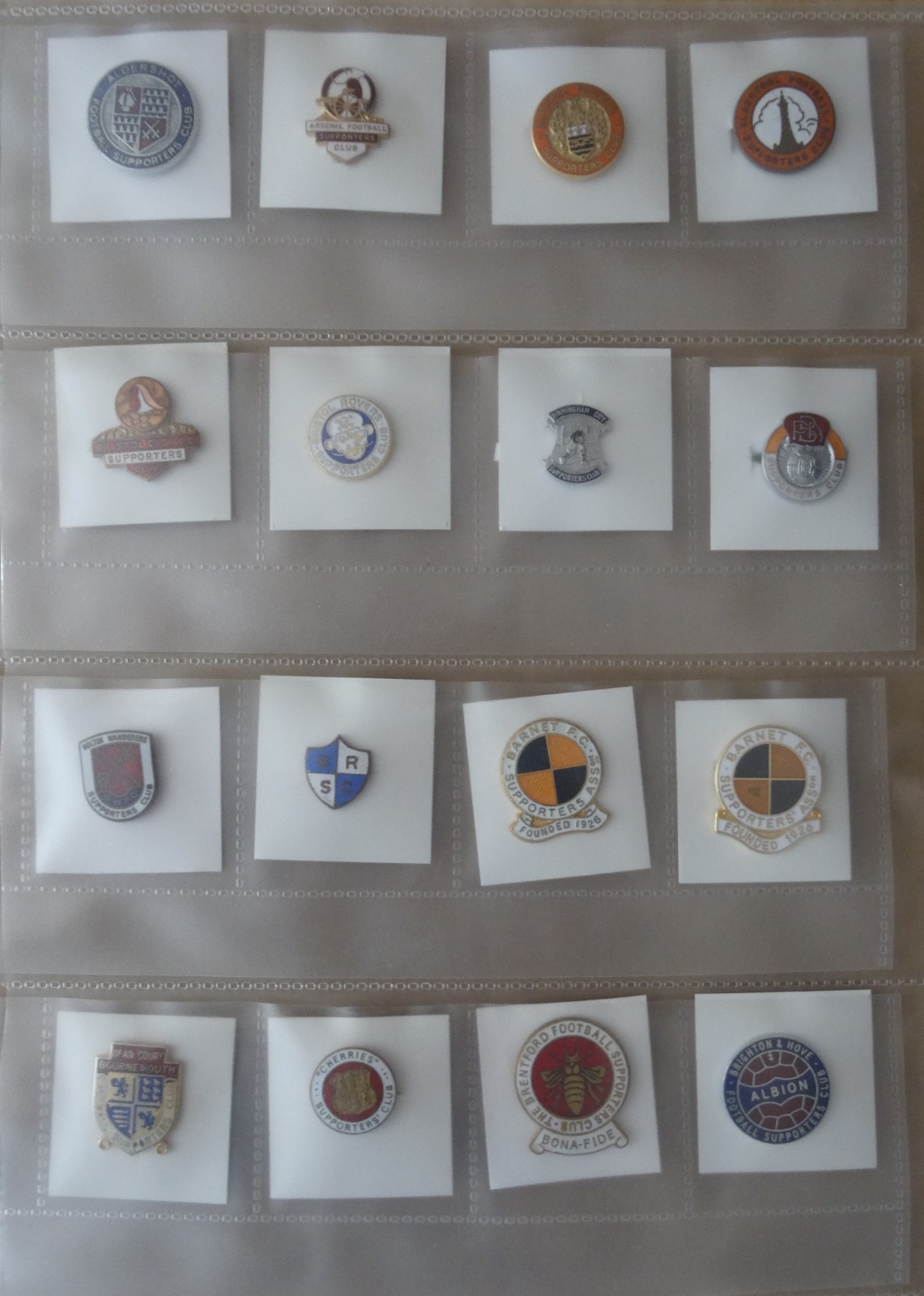 COLLECTION OF 100 mainly 60s/70s SUPPORTERS CLUB BADGES IN FOLDER for sale on Ebay