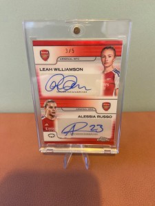 2024-25 Topps Chrome Women Arsenal Dual Auto Leah Williamson / Alessia Russo /5  for sale on Ebay