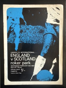 Under 23 International England V Scotland Program 19/02/1969 Roker Park for sale on Ebay