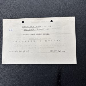 Cambridge United v Kings Lynn SL Prem A4 Folded Team Sheet 26/12/1969 for sale on Ebay