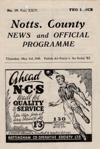 AN ARMY X1 V POLISH AIR FORCE 3/5/1945 AT NOTTS COUNTY - WARTIME FOOTBALL for sale on Ebay