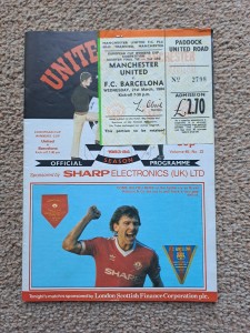 Man Utd v Barcelona CWC 83/84 with ticket for sale on Ebay