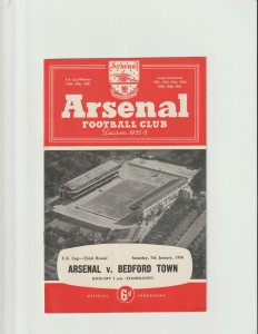 1955/56 F.A.Cup.Arsenal v Bedford Town. for sale on Ebay