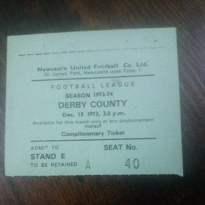 NEWCASTLE UNITED V DERBY COUNTY LGE D1 1973 74 TICKET  for sale on Ebay