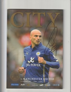 2014/15 Leicester City v Manchester United.SIGNED ESTABAN CAMBIASSO. for sale on Ebay