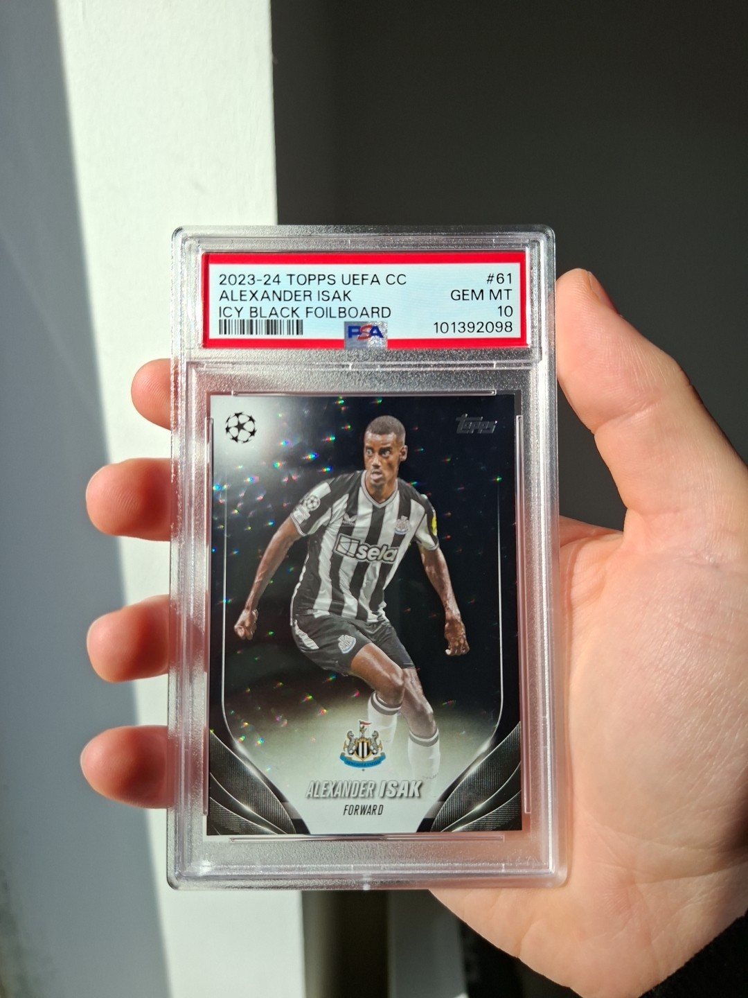 Topps UCC Alexander Isak /10 Colour Match PSA 10 Newcastle LIVERPOOL for sale on Ebay