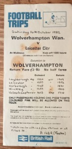 Wolves v Leicester City 1982-83 Railway Special Flyer for sale on Ebay