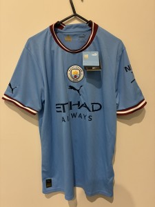 Genuine New With Tags Manchester City 2022/23 Home Shirt Medium Mens Treble for sale on Ebay