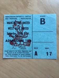 Sept 27th 1969 Manchester United West Ham United Match Ticket George Best Double for sale on Ebay