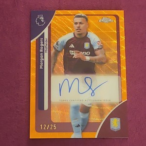 Topps Chrome Premier League 2026 Morgan Rogers Auto /25 Refractor Aston Villa  for sale on Ebay