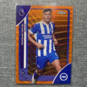 2026 - Topps Chrome EPL Stefanos Tzimas RC Orange Wave 17/25 - Brighton for sale on Ebay