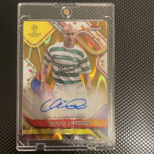 Henrik Larsson Auto 44/50 Topps Finest UCC 2024-25 Celtic FC for sale on Ebay