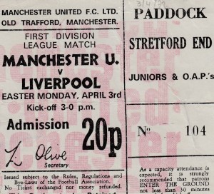 MANCHESTER UNITED V LIVERPOOL 3/4/1972  D1 -  USED TICKET FEAT GEORGE BEST for sale on Ebay