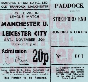 MANCHESTER UNITED V LIVERPOOL 20/11/1971   D1 -  USED TICKET FEAT GEORGE BEST for sale on Ebay