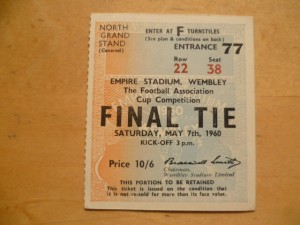 1960 Cup Final Wolverhampton Wanderers v Blackburn Rovers original ticket for sale on Ebay