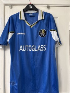 vintage Chelsea FC home shirt from the 1997-1998 Zola 25 for sale on Ebay