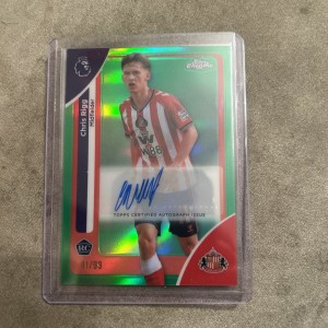 Topps Premier League Chrome 25-26 Chris Rigg Green /99 Auto Sunderland FC Rookie for sale on Ebay